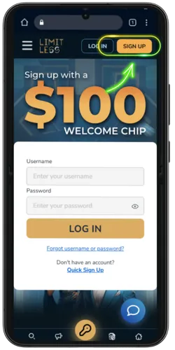 Sign up in our App
